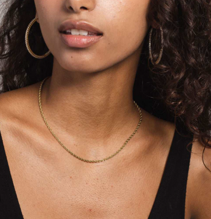 14k Gold Hollow Rope Chain