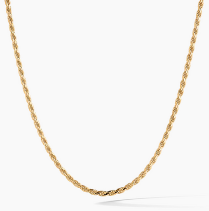 14k Gold Hollow Rope Chain