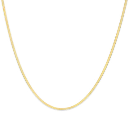 Solid 14K Gold 2.8mm Imperial Herringbone Chain Necklace